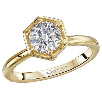 *** Lab Grown Diamond *** Diamond Semi-Mount Solitaire Engagement Ring 160135-HR100YLG