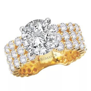 Triple Row Band Semi-Mount Diamond Engagement Ring 160314-RD300Y