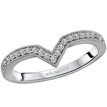 Diamond Milgrain Wedding Band 160121-W
