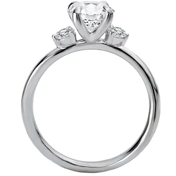 3 Stone Semi-Mount Diamond Ring 160045-RD100