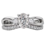 LaVie 3 Stone Semi-Mount Diamond Ring 115462-OV075