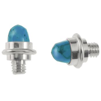 VHB 932 FC Faceted Turquoise with matrix cabochons Sterling Bracelet Tips VHB 932 FTQM