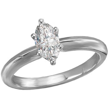 Solitaire Semi-Mount Diamond Engagement Ring 114006-MQ050WS