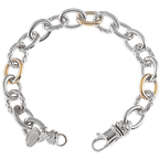 Alisa Yellow Gold & Sterling Shiny & Traversa Oval Link Bracelet VHB 453