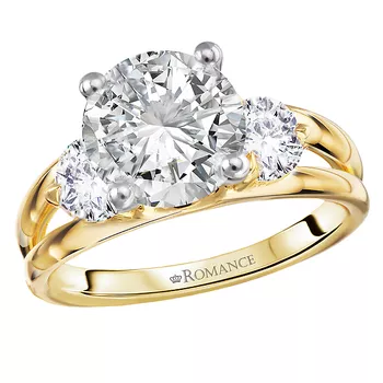 Three Stone Split Shank Diamond Engagement Ring 160345-RD200Y