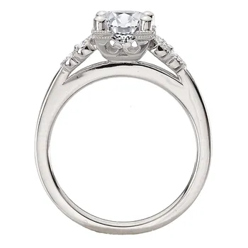 Semi-Mount Engagement Ring with Milgrain Design 160304-RD100