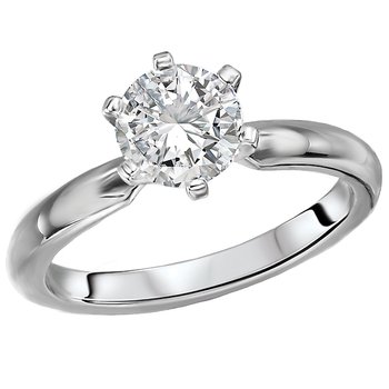 Solitaire Semi-Mount Diamond Ring 114001-6RD100WS