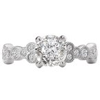 LaVie Peg Head Semi-Mount Diamond Ring 115413-100