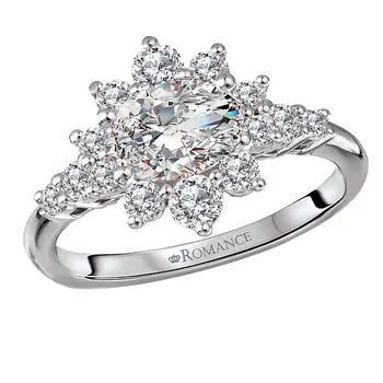 Halo Semi-Mount Diamond Engagement Ring 160273-OV100