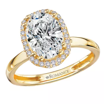 Semi-Mount Diamond Engagement Ring with Diamond Halo and Gallery 160375-OV200Y