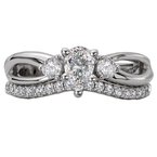 LaVie 3 Stone Semi-Mount Diamond Ring 115462-PS075
