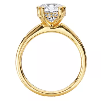 Double Ring Band and Double Prong Diamond Engagement Rin 160308-RD200Y