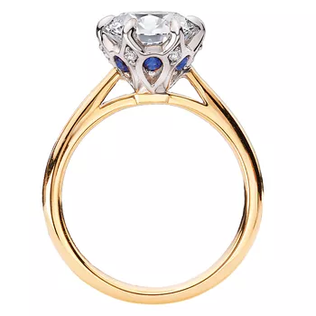 Diamond and Sapphire Accented Semi-Mount Engagement Ring 160357-RD200SPHY