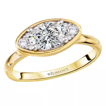 Moval-Shape, Oval Diamond Semi-Mount Engagement Ring 160329-MO100Y