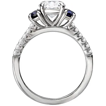 Sapphire and Diamond Semi-Mount Ring 160115-RD100