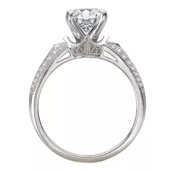 Art Deco Crown Diamond Engagement Ring 160324-OV150