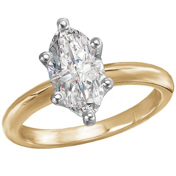 Solitaire Semi-Mount Diamond Engagement Ring 114006-MQ150TYS