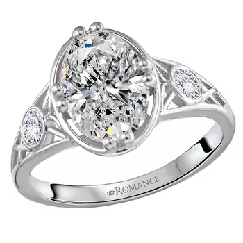 Semi-Mount Bezel Set Diamond Engagement Ring 160336-OV200
