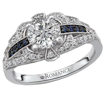Sapphire and Diamond Semi-Mount Ring 119183-RD100K