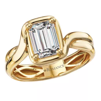 2 Row Wavy Shank Semi-Mount Engagement Ring 160332-EM150Y