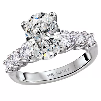 Semi-Mount Graduated Diamond Engagement Ring 160362-OV200