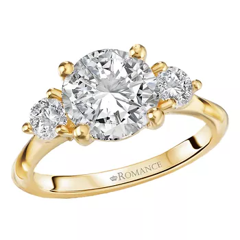 3-Stone Semi-Mount Diamond Engagement Ring 160170-RD200Y