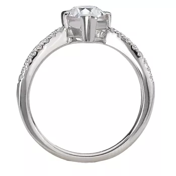Diamond Split V-Curved Semi-Mount Diamond Ring 160311-MQ200