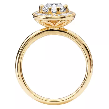 Engagement Ring with Marquise Center and Cushion Shaped Halo 160352-CM150Y