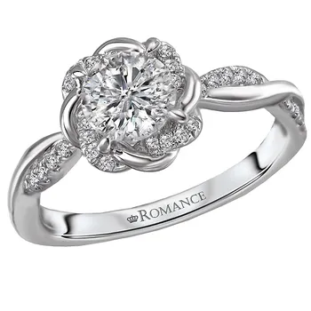 *** Lab Grown Diamond *** Halo Semi-Mount Diamond Ring 119207-RD100KLG