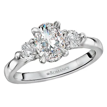 3-Stone Semi-Mount Diamond Ring 160164-OV100