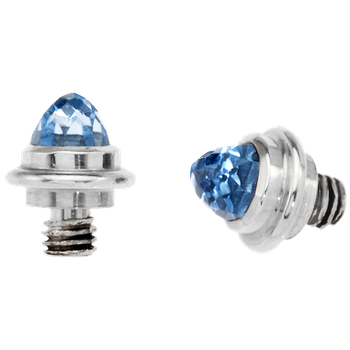 Faceted Blue Topaz cabochons Sterling Bracelet Tips VHB 932 FBT