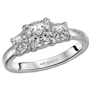 3 Stone Semi-Mount Lab Grown Diamond Ring 160058-CS100LG