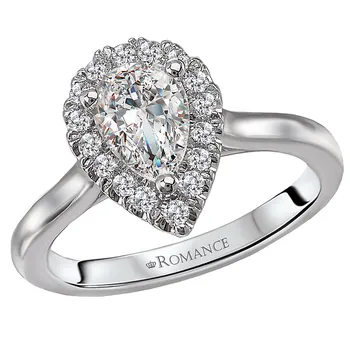 *** Lab Grown Diamond *** Halo Semi-Mount Diamond Ring 119155-PS100KLG