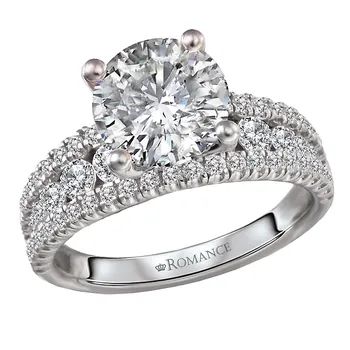 Split Row Semi-Mount Engagement Ring 160267-RD200
