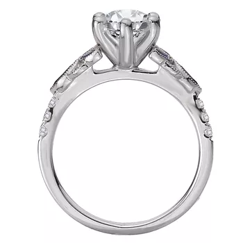 Diamond and Sapphire Semi-Mount Diamond Engagement Ring 160360-MQ200SPH