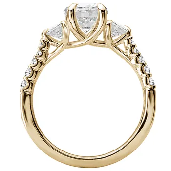 Three Stone Semi-Mount Diamond Ring 119219-RD100YK