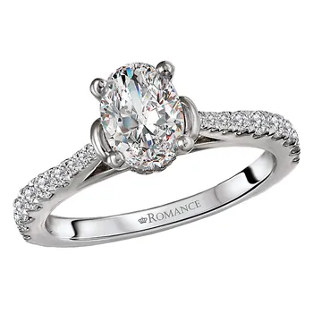 Semi-Mount Diamond Halo Engagement Ring 160185-OV100