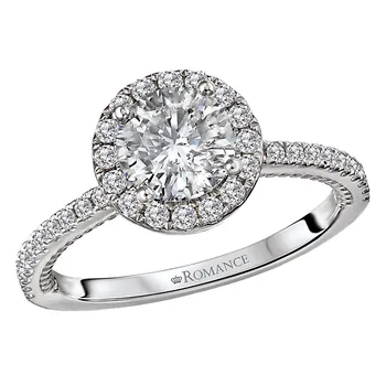 Diamond Halo Semi-Mount Engagement Ring 160188-RD100
