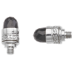 Alisa Bellatini Vari-tip Faceted Black Spinel cabochons Sterling Bracelet Tips AO 12-100 FBS