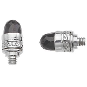 Bellatini Vari-tip Faceted Black Spinel cabochons Sterling Bracelet Tips AO 12-100 FBS