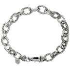 Alisa Alternating Oval Shiny & Traversa Sterling Link Bracelet VHB 1530