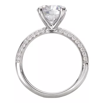 Knife Edge Banded Semi-Mount Diamond Engagement Ring 160305-RD200