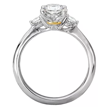 3 Stone Semi-Mount Diamond Ring 119227-RD100TYK