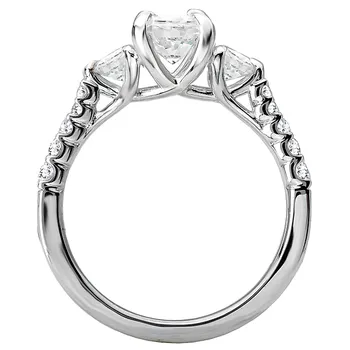 3 Stone Semi-Mount Diamond Ring 119219-OV100K