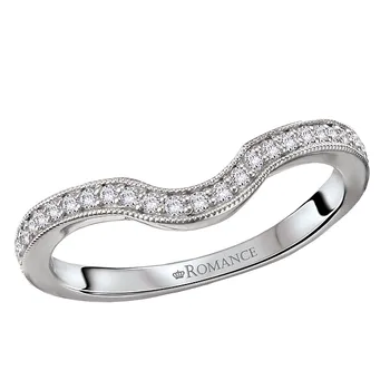 Diamond and Milgrain Detail Curved Wedding Band 160306-OV200W