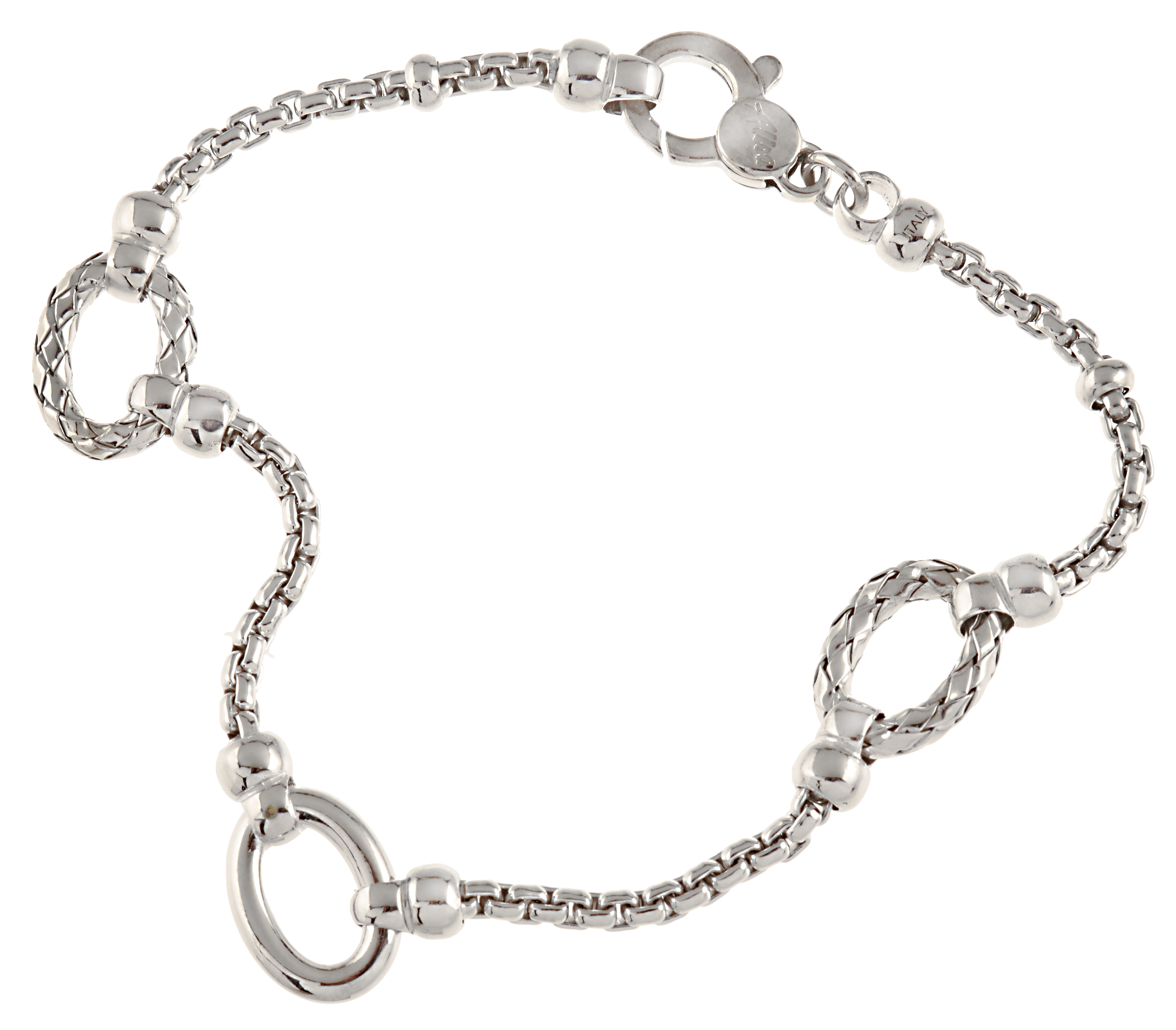Box Chain with Shiny & Traversa Oval Links Bracelet
