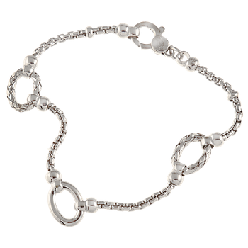 Box Chain with Shiny & Traversa Oval Links Bracelet VHB 1368
