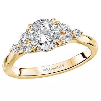 *** Lab Grown Diamond *** Diamond Semi-Mount Engagement Ring 160125-RD100YLG