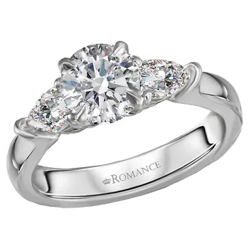 *** Lab Grown Diamond *** 3 Stone Semi-Mount Diamond Ring 160048-RD100LG