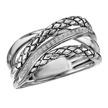 Ladies Twist Sterling Silver Ring 711862-7